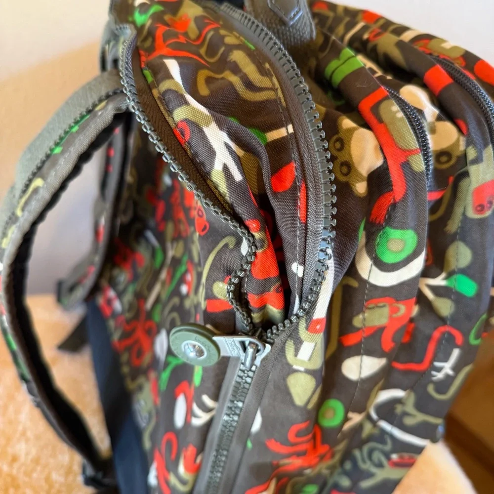 Kipling Multicolor Monkey Printed Computer Backpack